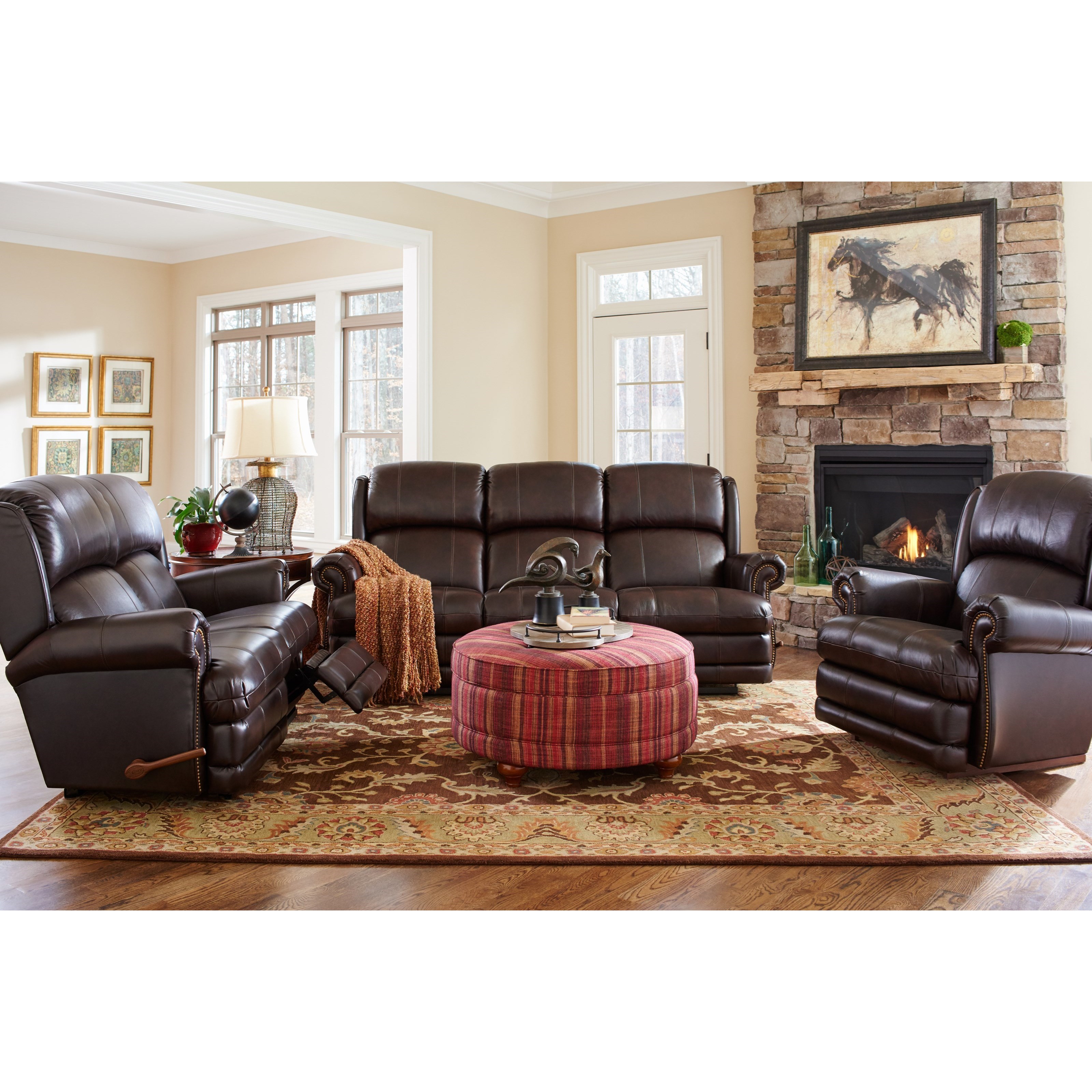 LaZBoy Kirkwood Traditional Space Saver Reclining Sofa Conlin's